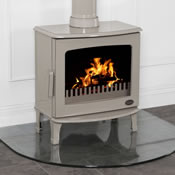 Curved Glass Stove Hearth Range