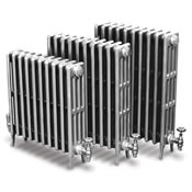 Victorian 4 column hand burnished cast iron radiators