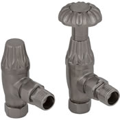 Crocus manual radiator valve in satin nickel