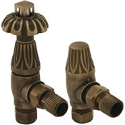 Crocus thermostatic radiator valve in antique brass