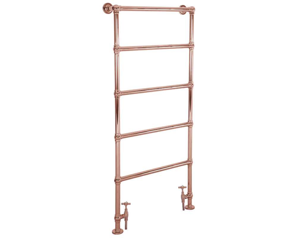 Winthorpe steel towel rail in copper finish