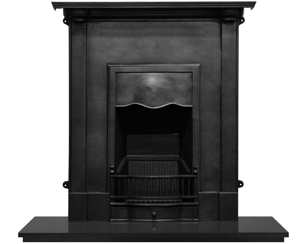 Abingdon cast iron combination fireplace in black