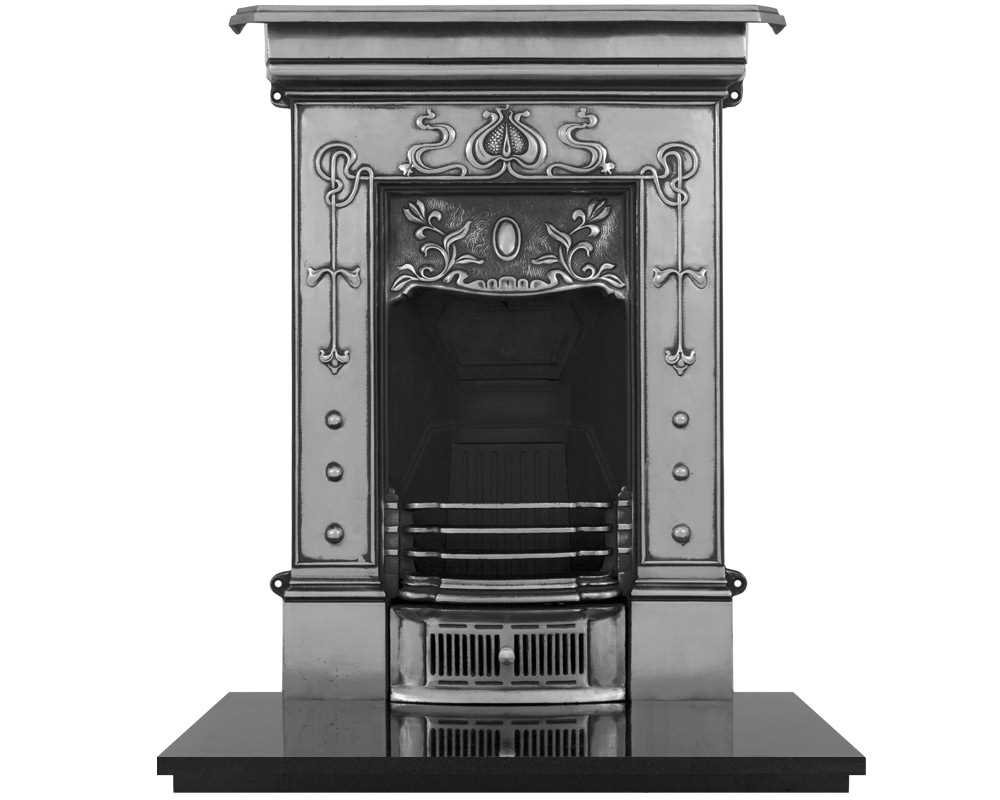 small combination fireplace shown in full polish