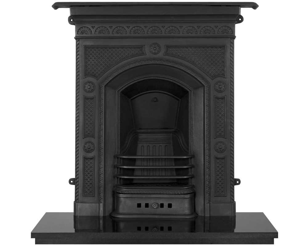 Hawthorne cast iron combination fireplace in black