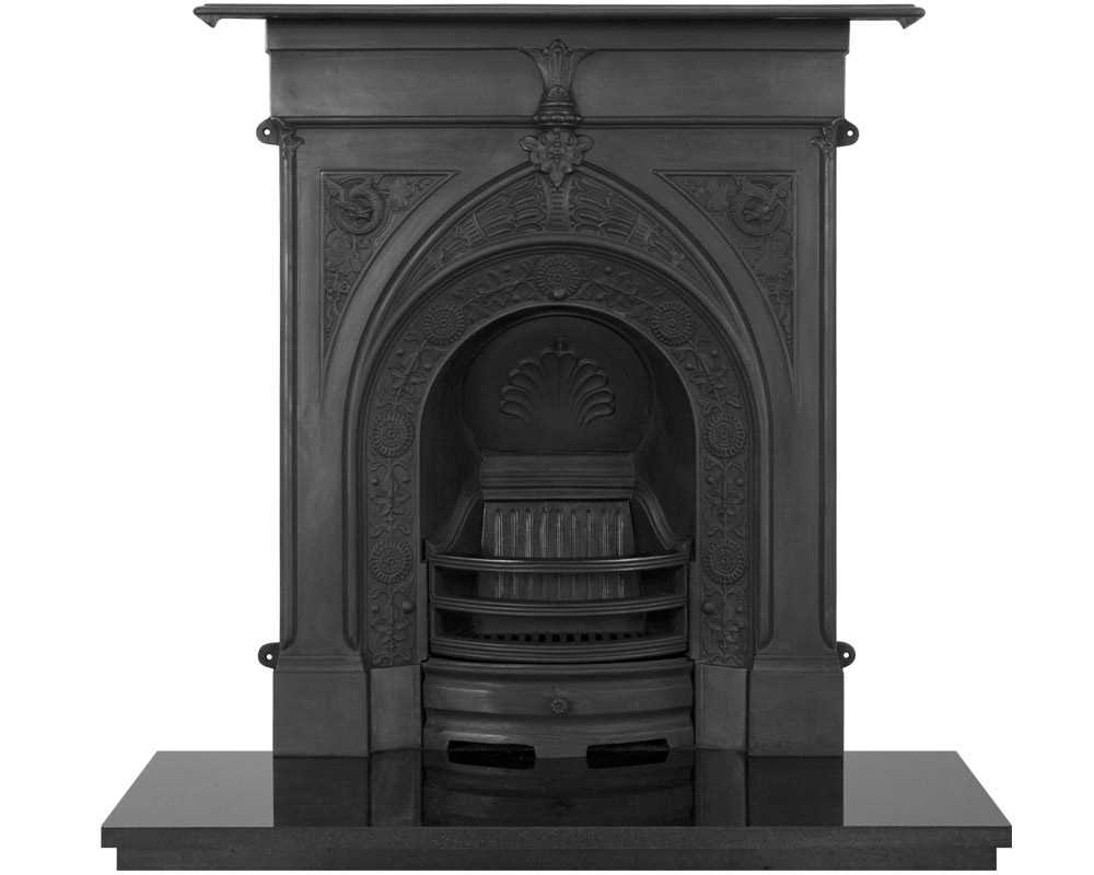Knaresborough cast iron combination fireplace in black