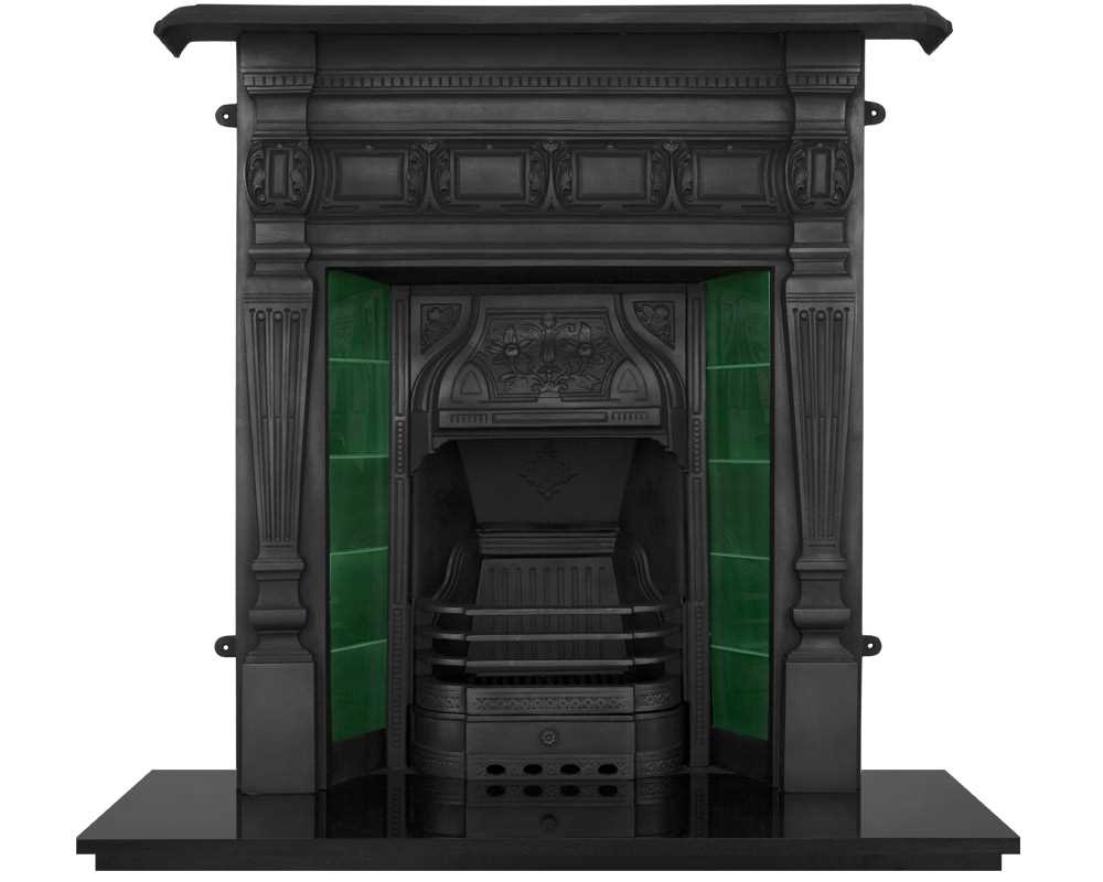 Lambourn cast iron combination fireplace in black