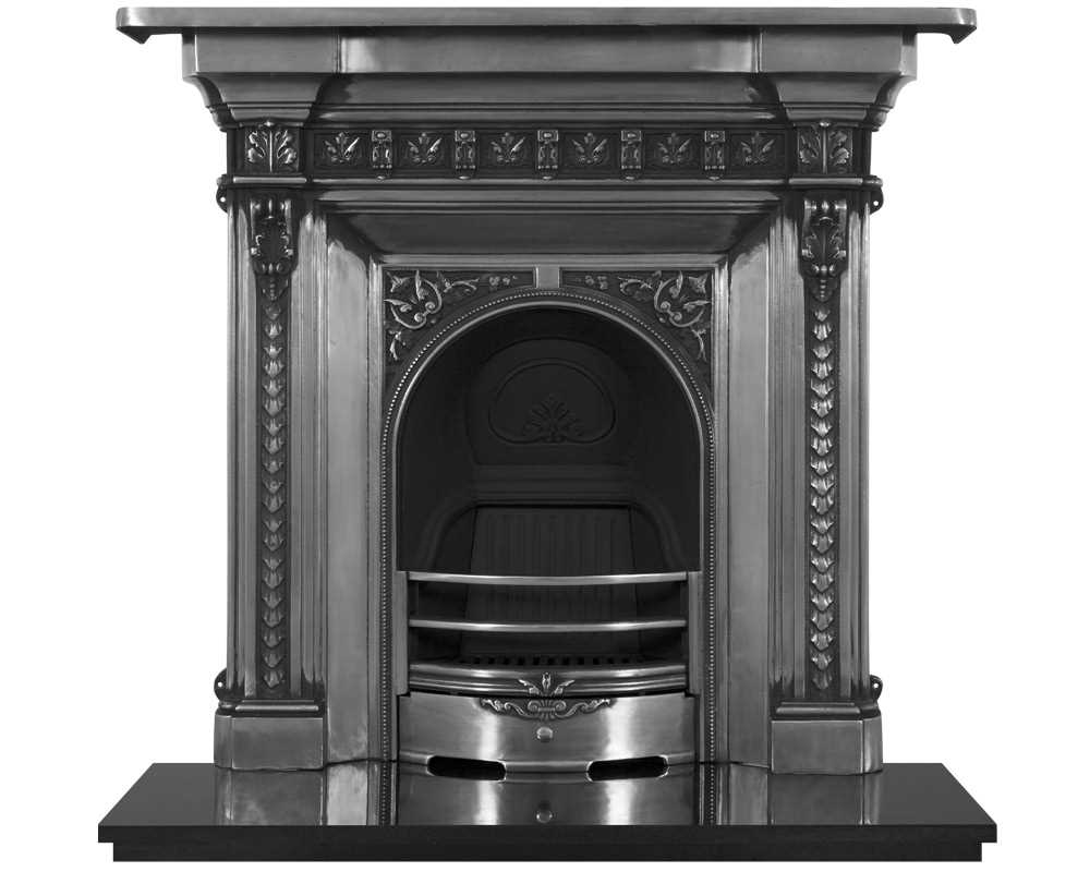 Melrose cast iron combination fireplace in full polish