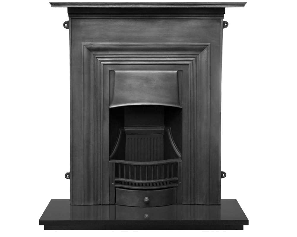 combination fireplace in black