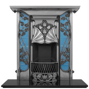 Toulouse combination fireplace with blue tiles in full polish