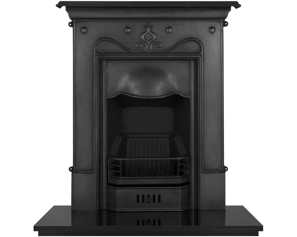 cast iron fireplace in black