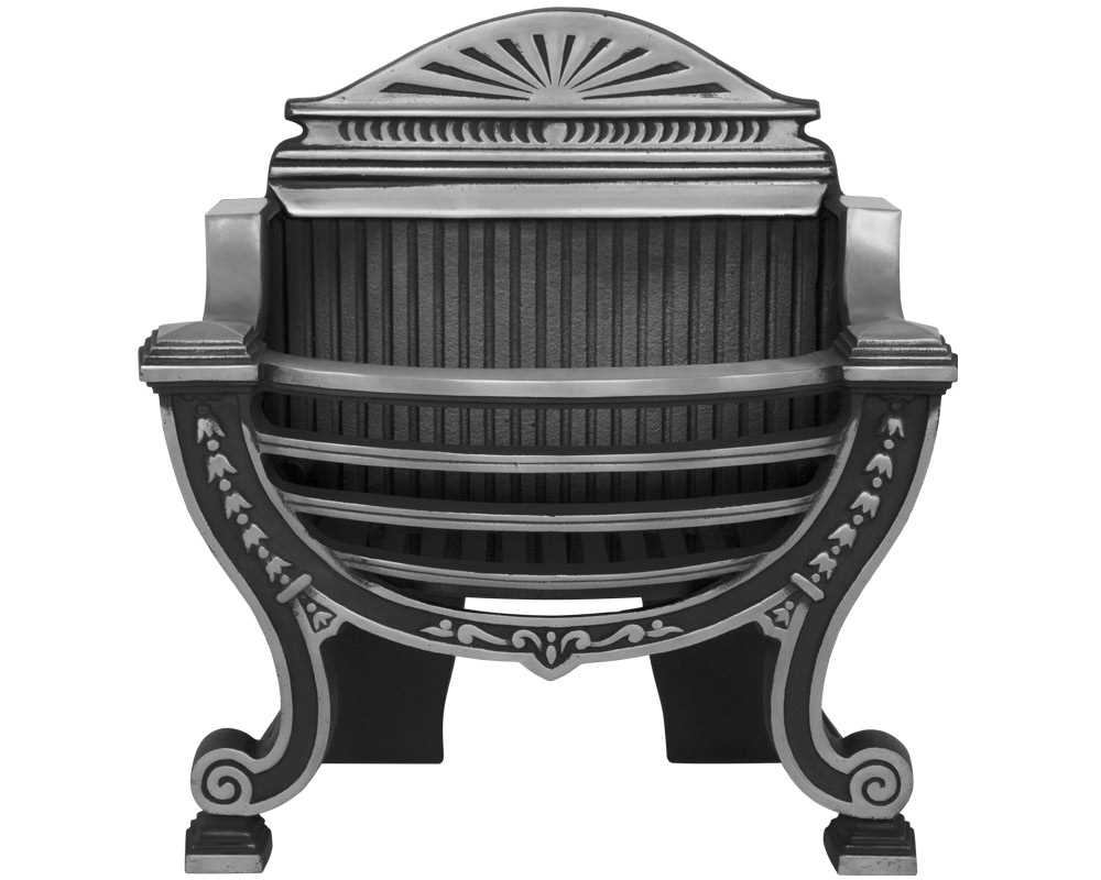 Balmoral cast iron fire basket in highlight polish