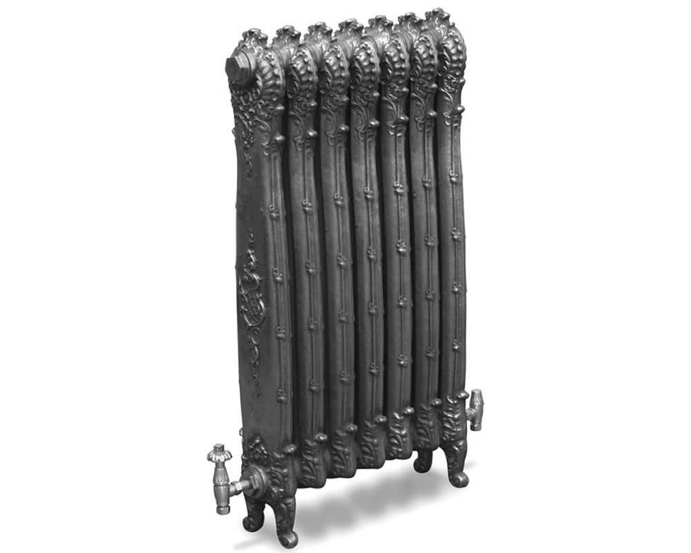 Antoinette cast iron radiator in hand burnished finish