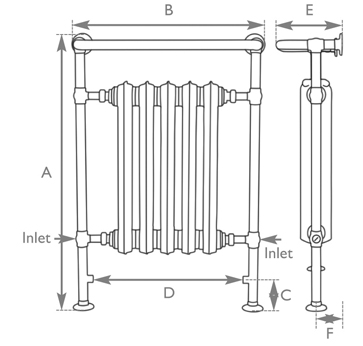 Wilsford steel towel rail measurements