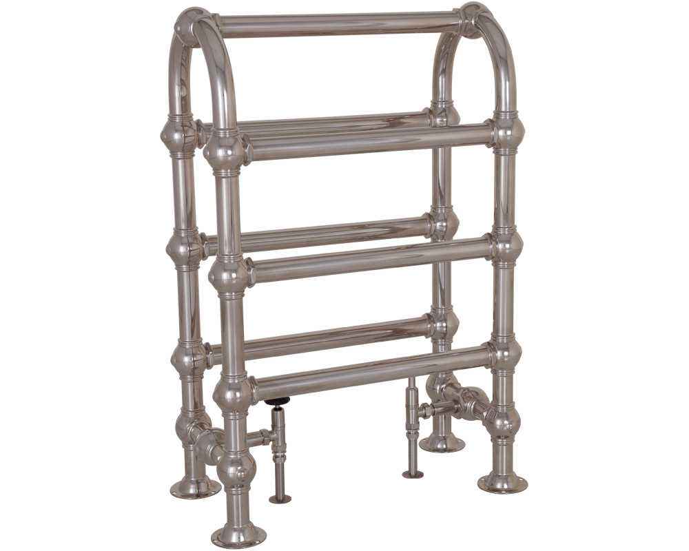 colossus steel towel rail in nickel finish