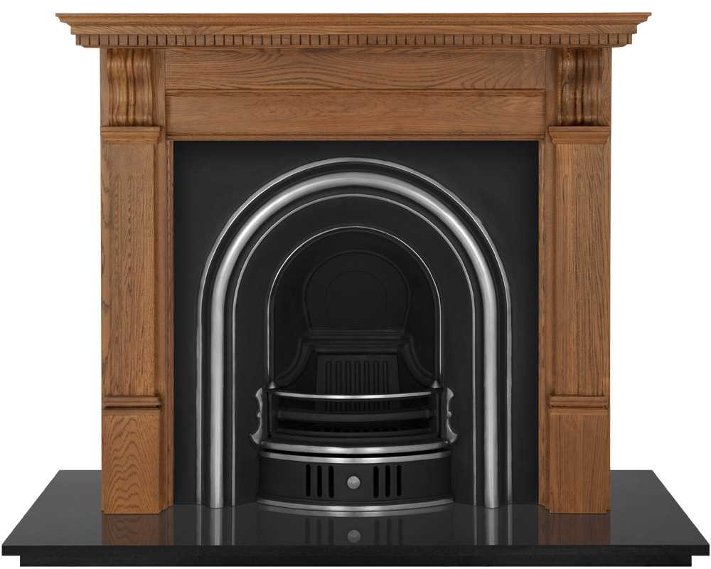 Coleby cast iron fireplace insert in highlight polish