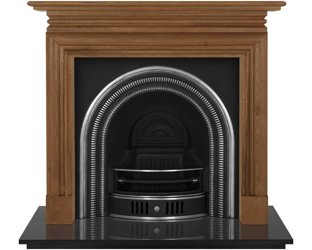 Collingham cast iron fireplace insert shown in highlight polish