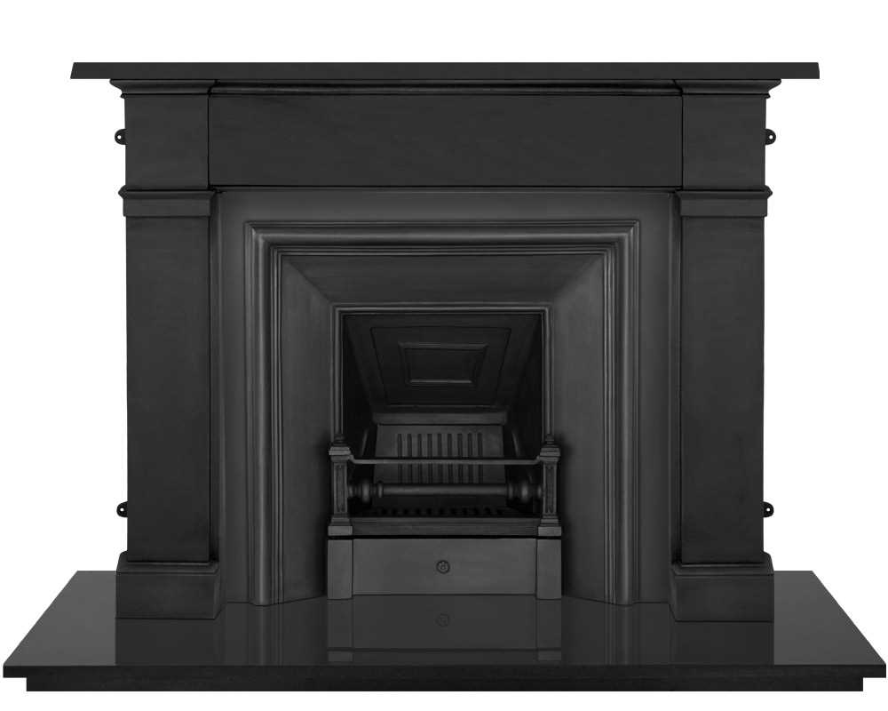 Royal fireplace insert in black with surround