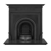 Scotia cast iron fireplace insert in black finish with cast iron surround