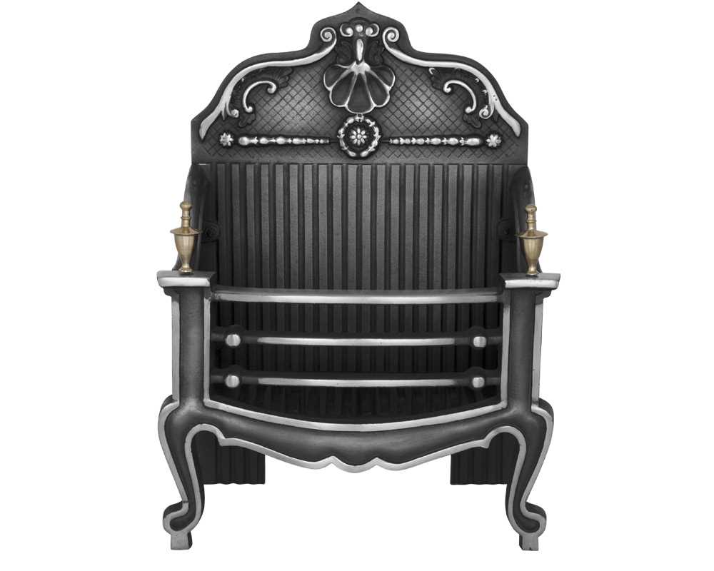Dorchester cast iron fire basket in highlight polish