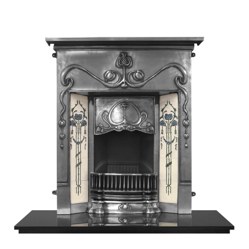 Valentine Cast Iron Combination Fireplace Full Polish Range