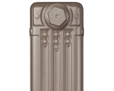 Deco cast iron radiator section in Roberson old silver