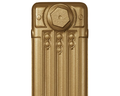 Deco cast iron radiator section in Roberson regency gold