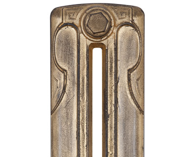 Liberty 2 column cast iron radiator section in Italian aged black gold leaf