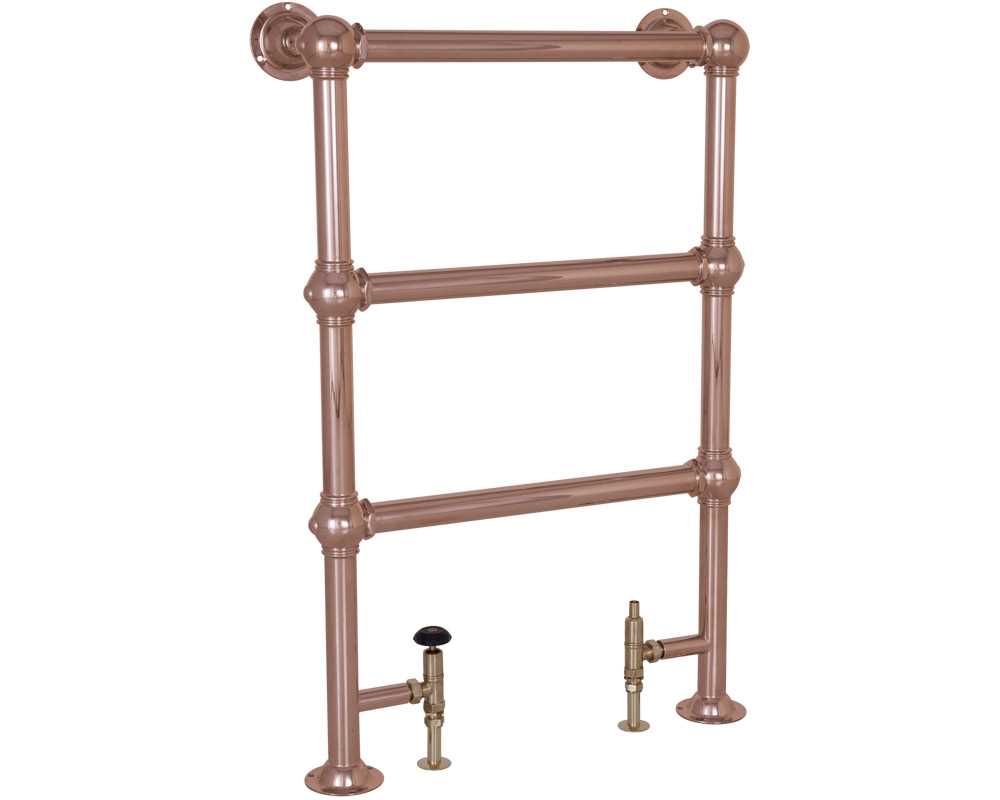 colossus steel towel rail in copper finish