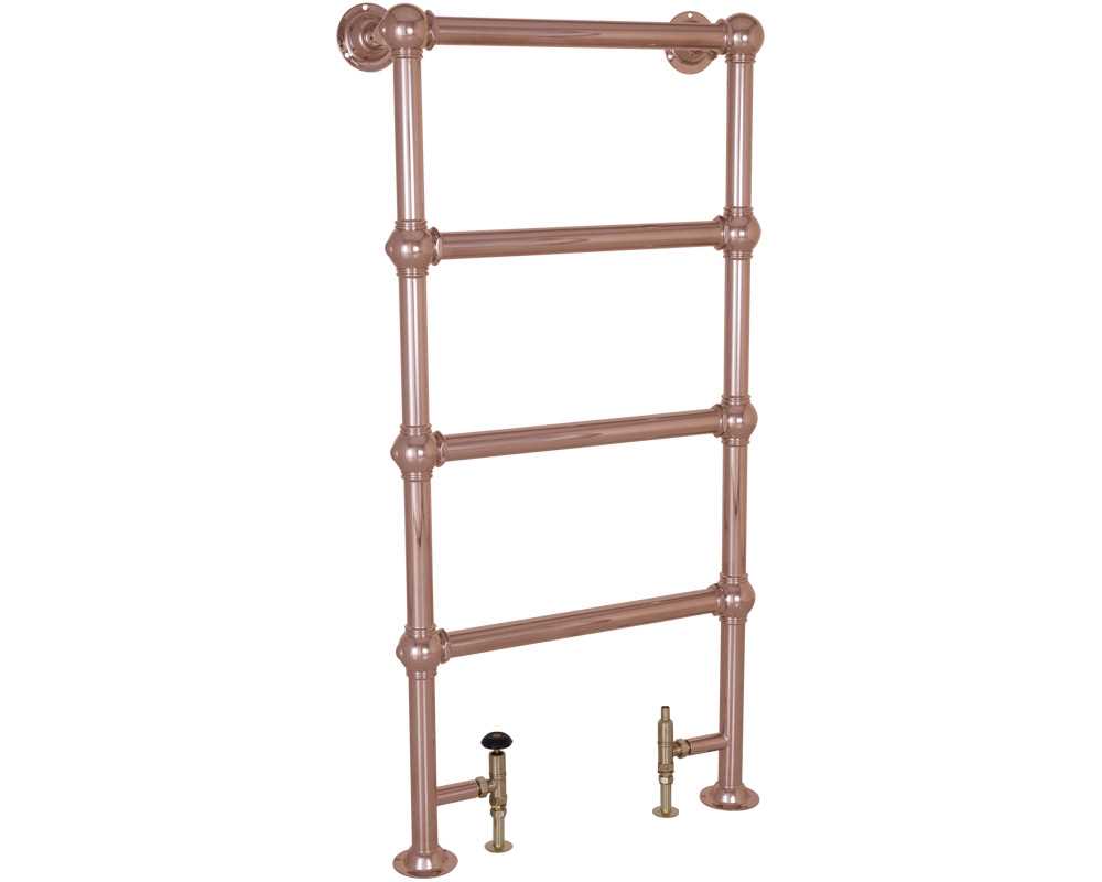 colossus steel towel rail in copper finish