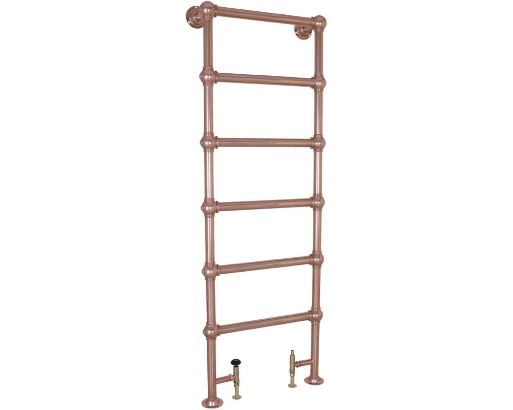 colossus steel towel rail in copper finish