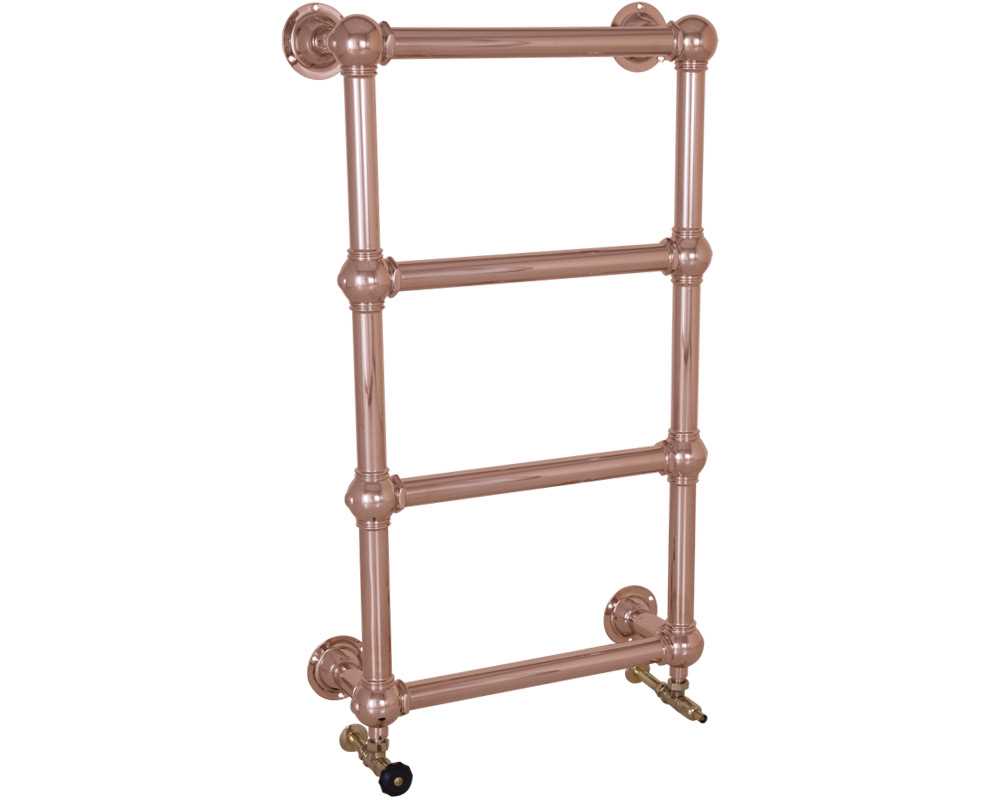 colossus steel towel rail in copper finish