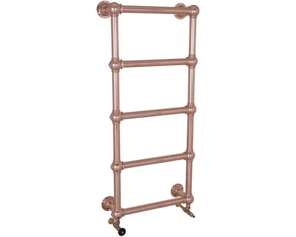 colossus steel towel rail in copper finish