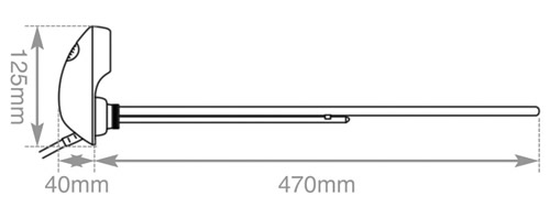 radiator electric heating element 470mm, 1200w measurements