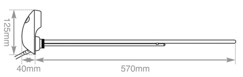 radiator electric heating element 570mm, 2000w measurements