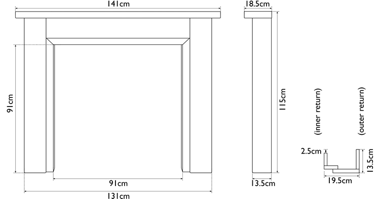 Kedleston fireplace surround measurements