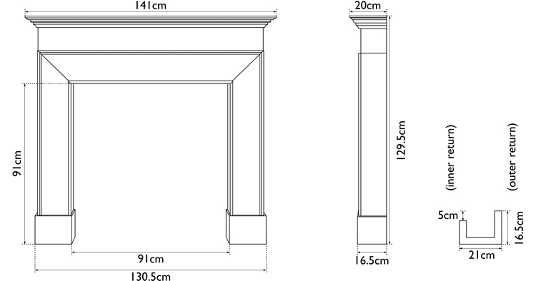 Nostell fireplace surround measurements