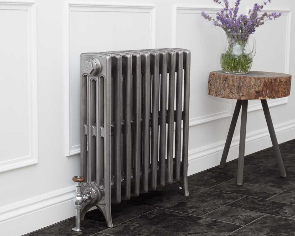 Rathmell cast iron radiator setting show in hand burnished finish