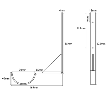 radiator wall stay - wall mounted black