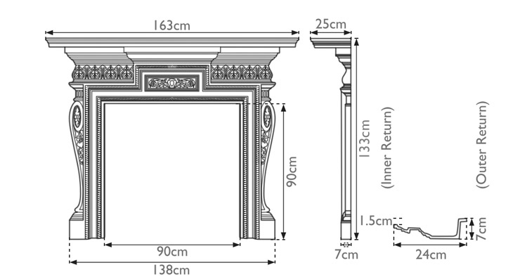 Knightsbridge cast iron surround