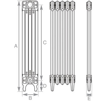 Deco Cast Iron Radiator Technical