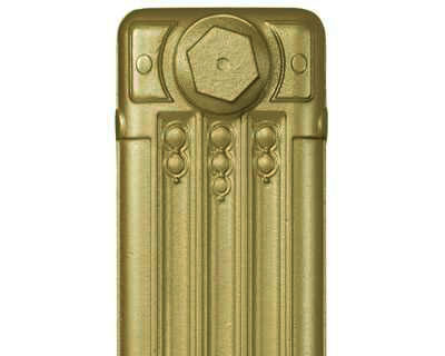 Deco cast iron radiator section in Roberson Victorian gold