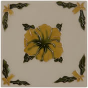 Orange Flowers Cream Tiles Range
