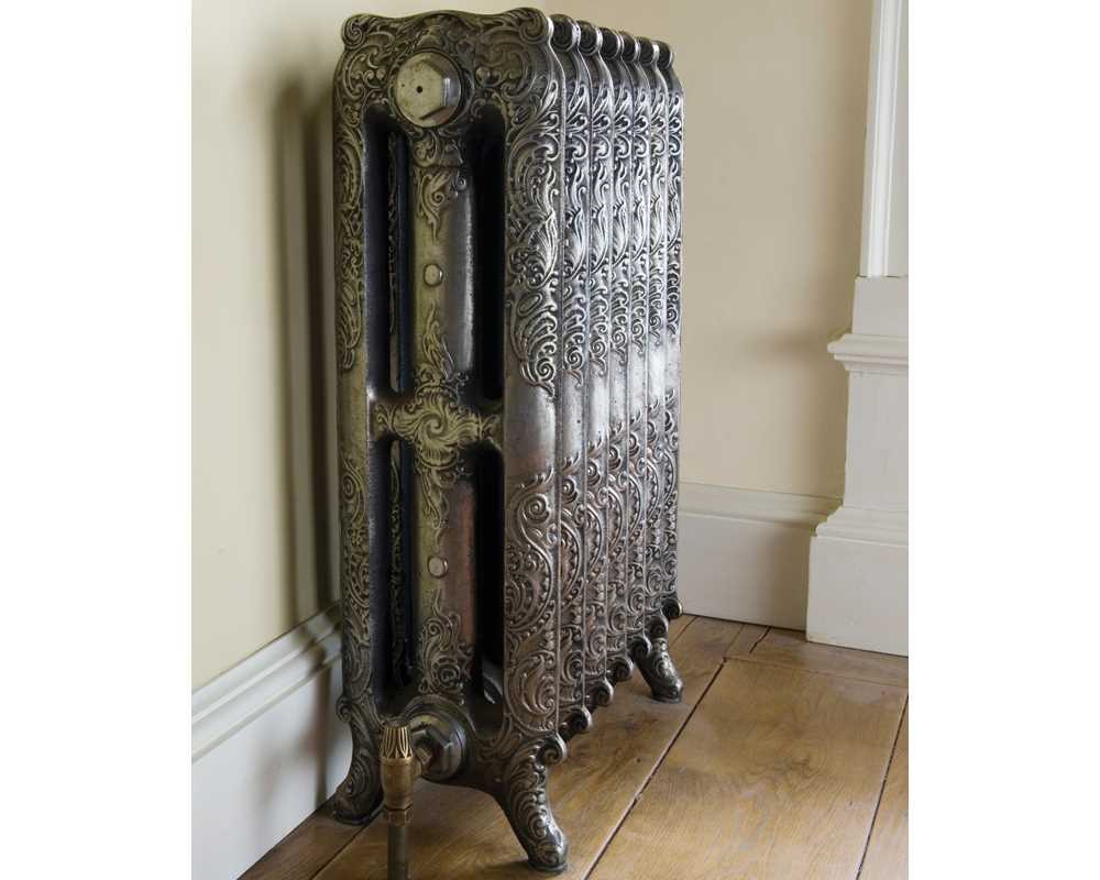 Rococo cast iron radiator in hand burnished