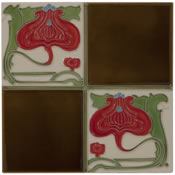 Burgundy Flower Brown Tiles Range