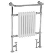 Welbourne towel rail with chrome finish and white radiator