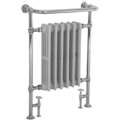 Broughton steel towel rail with hand burnished cast iron radiator sections