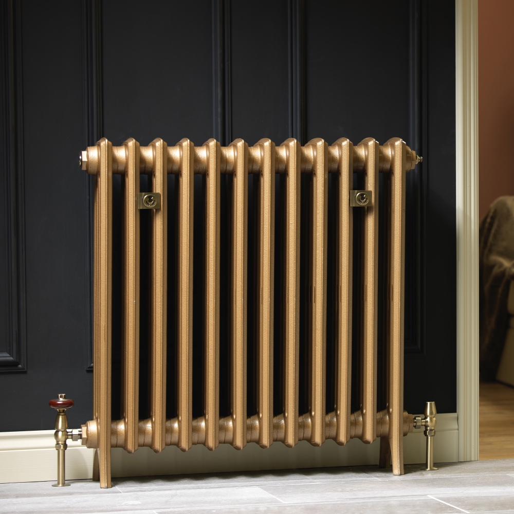 Rathmell Cast Iron Radiator in Hammered Gold