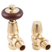 Kingsgrove Angled Thermostatic Radiator Valve Brass Lacquered Range