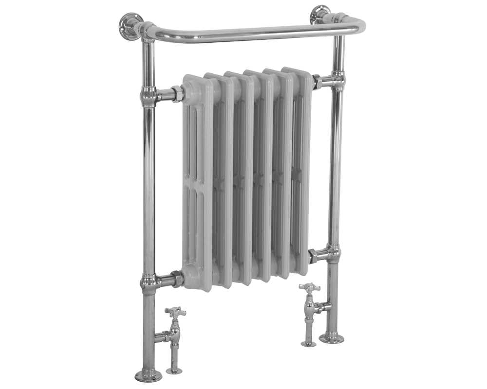 Broughton steel towel rail with cast iron radiator sections