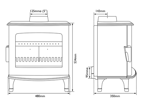 Carron Eco Stove 2022 Measurements